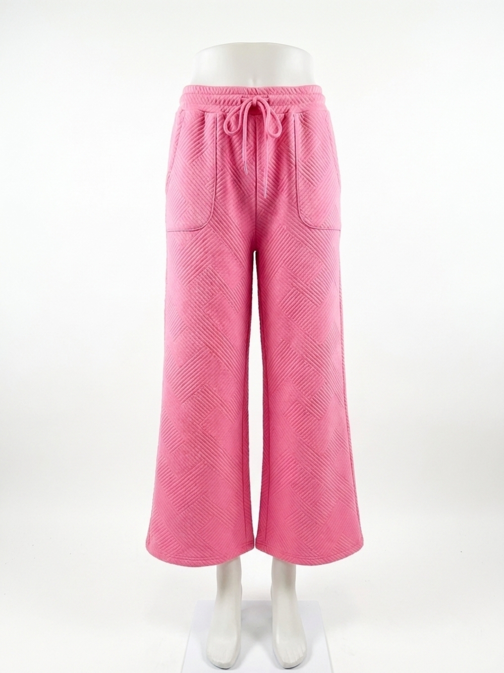 NEW SEE AND BE SEEN call my jet textured pants in bubble gum